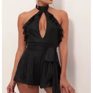 Lucy in the Sky Black Sparkle Romper